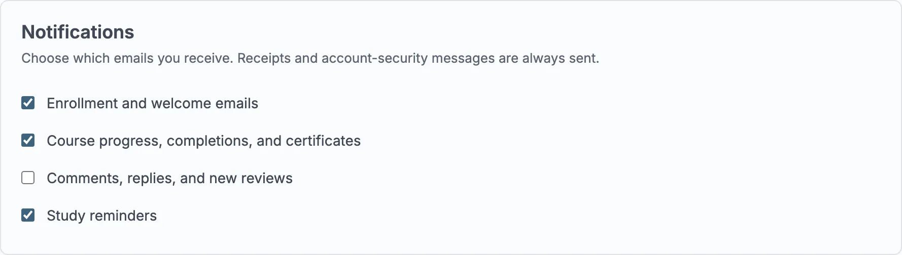 Notification preferences