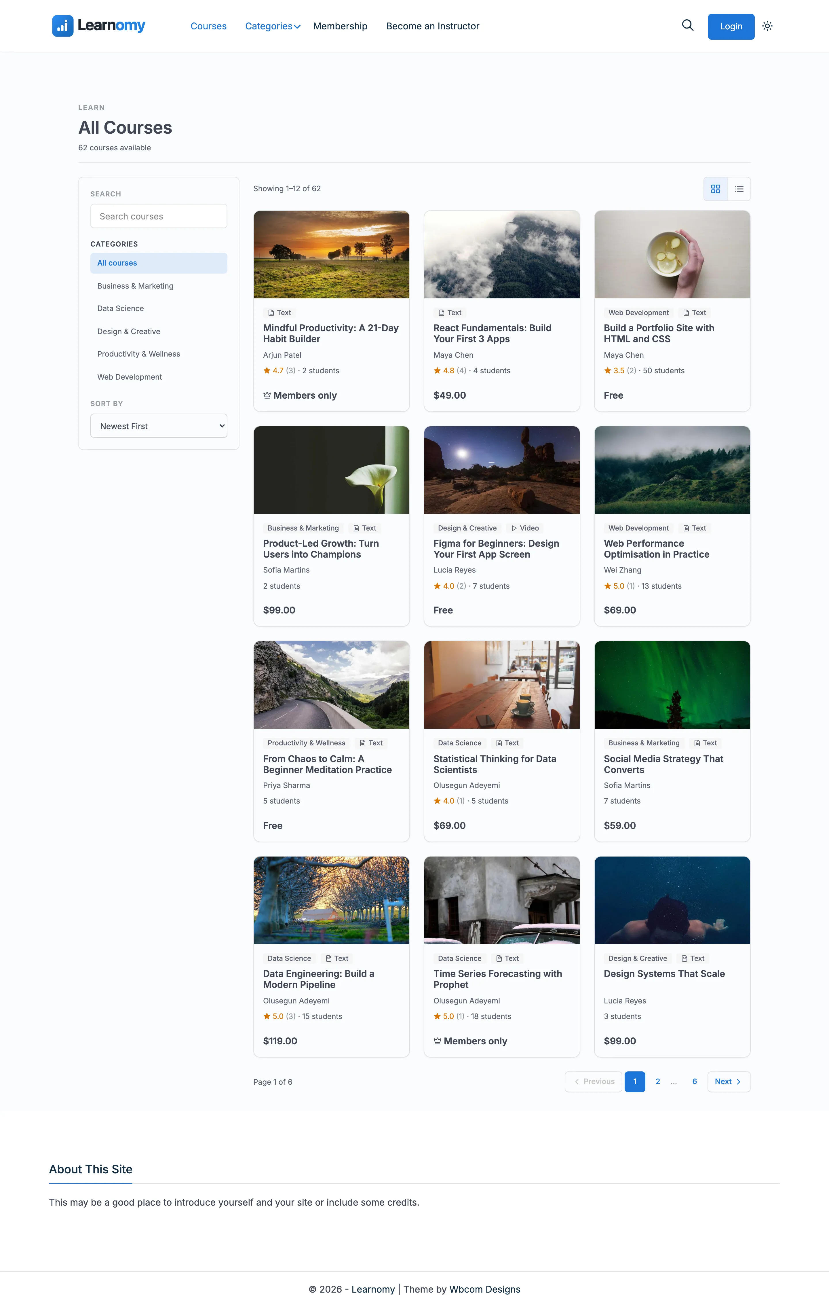 Course catalog