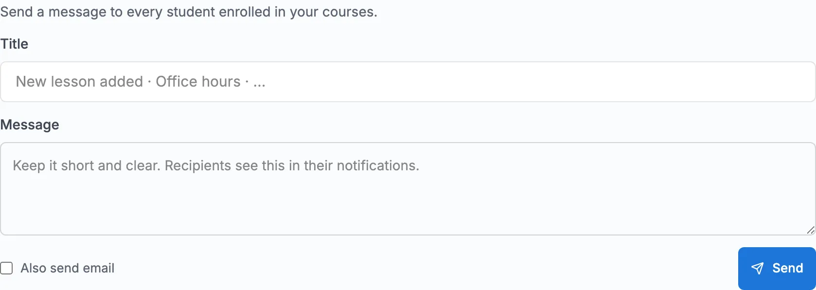 Announcements section