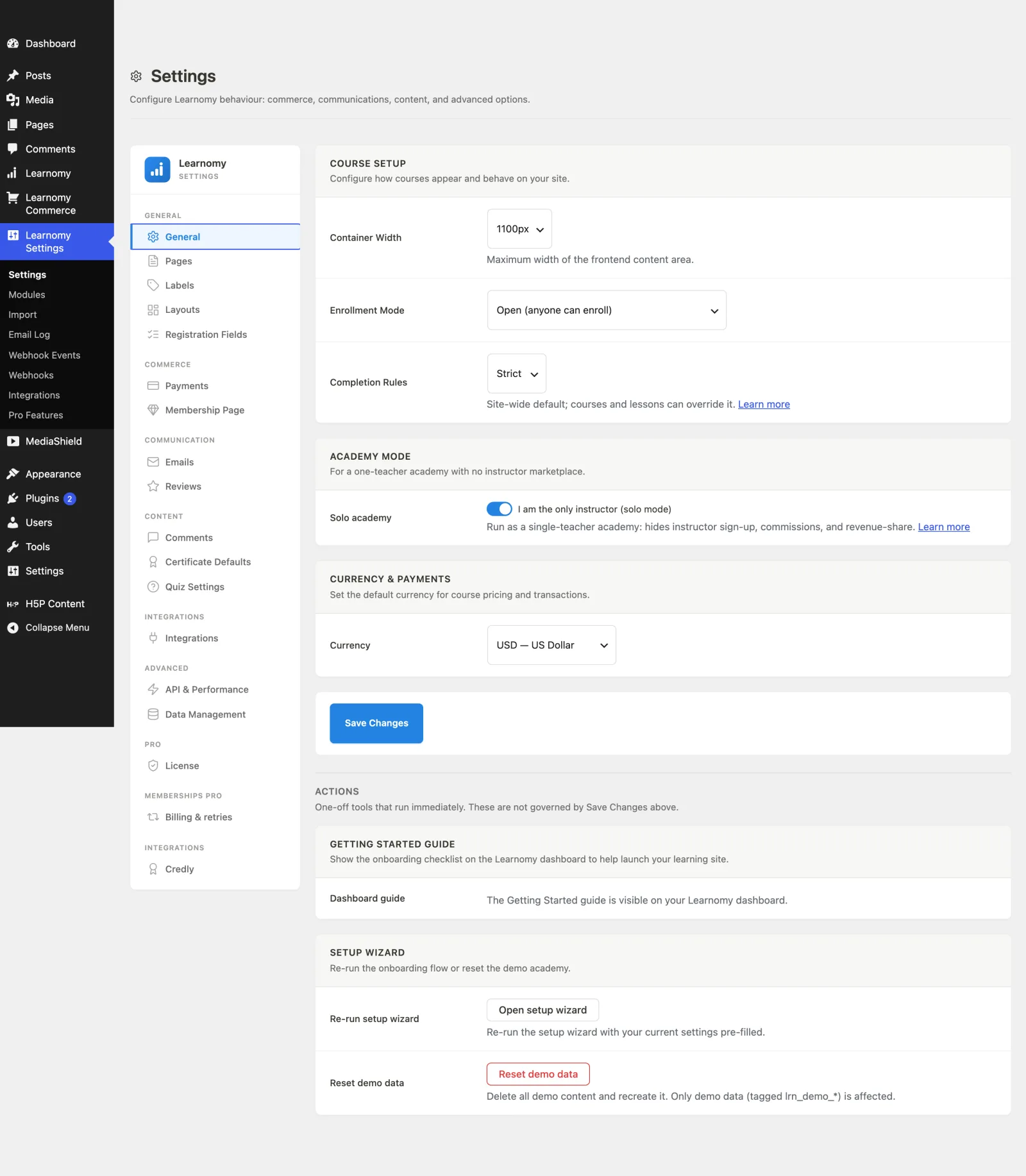 Solo academy mode enabled in settings
