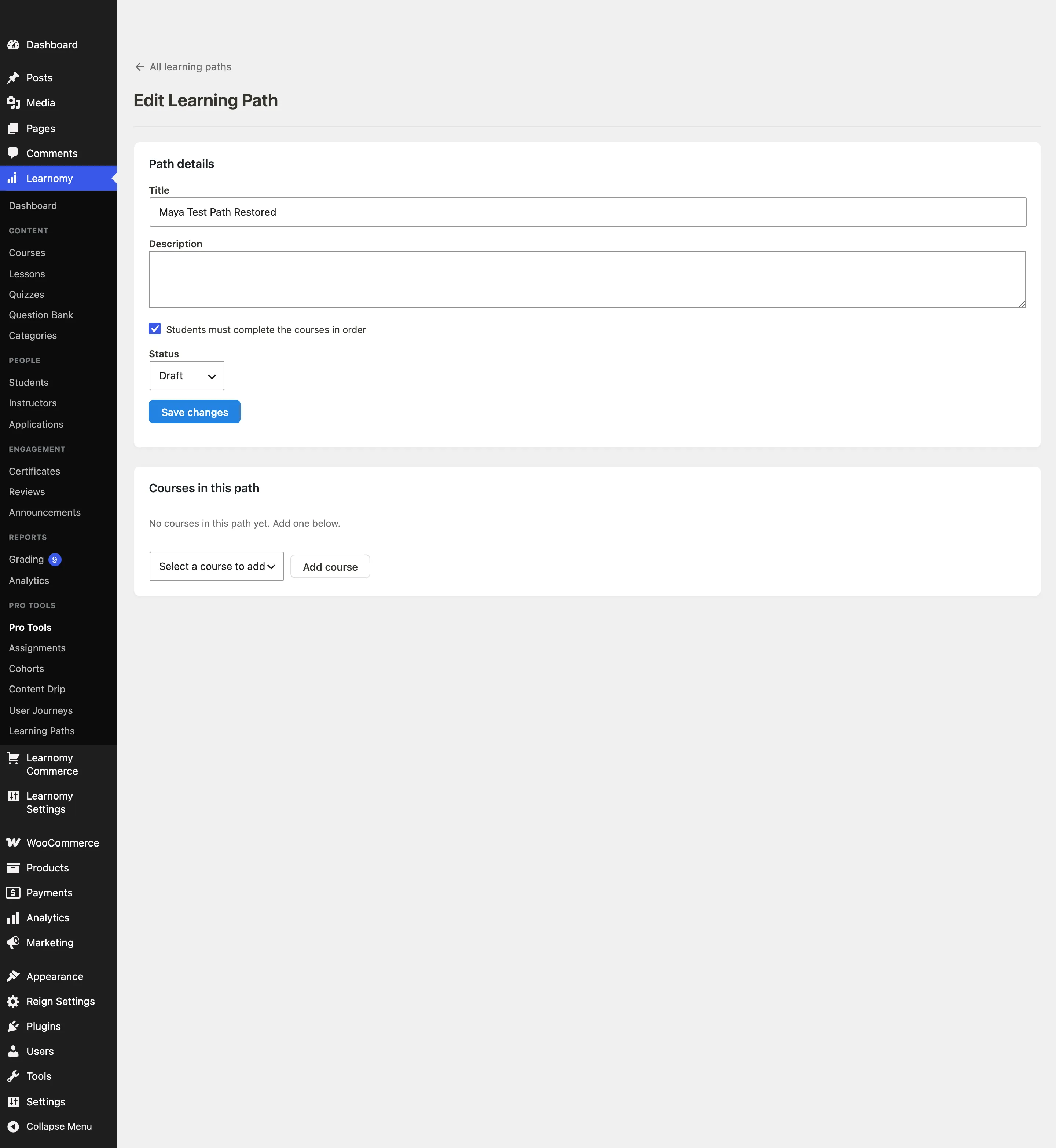 Learning path detail