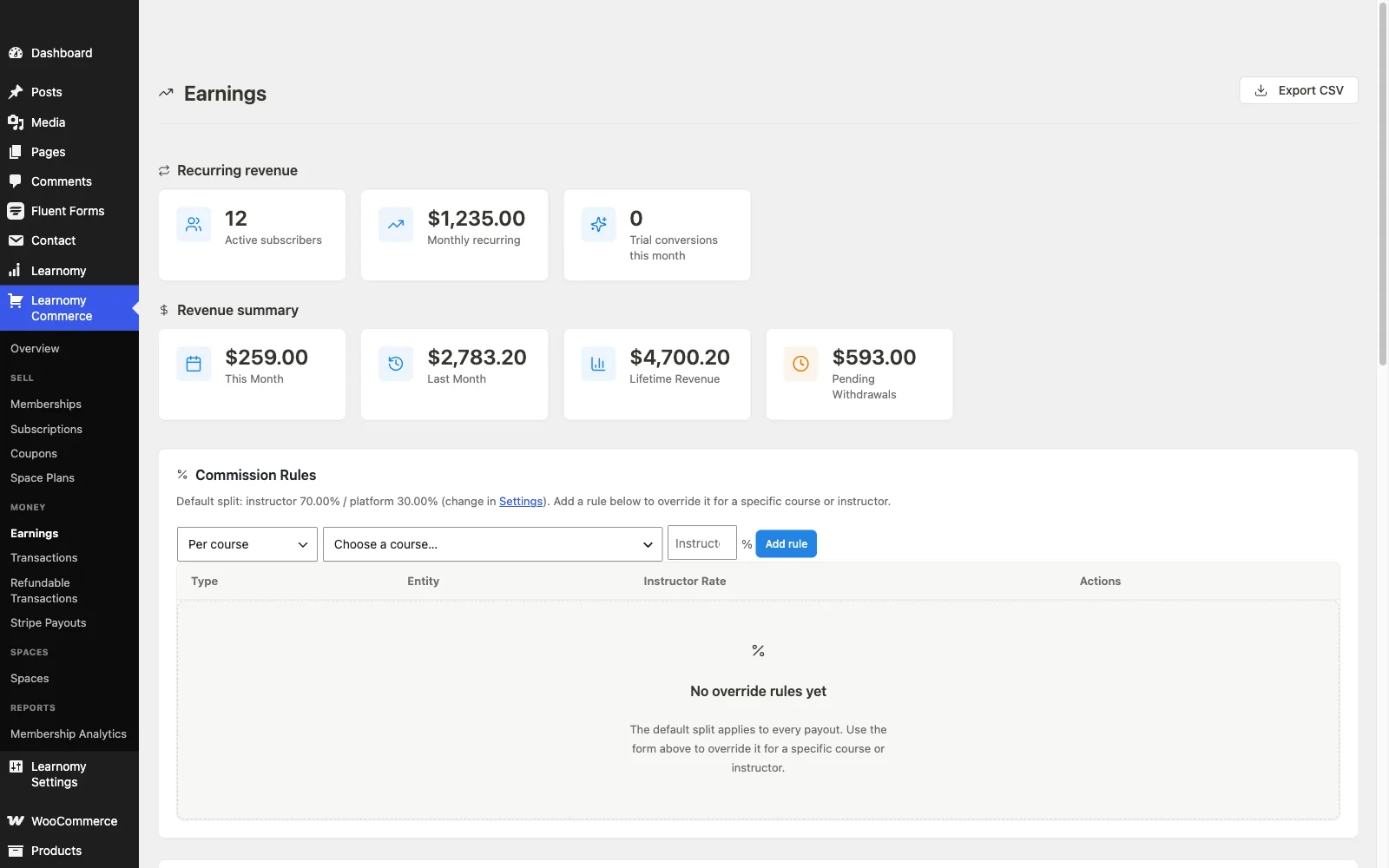 Learnomy Stripe Connect payouts