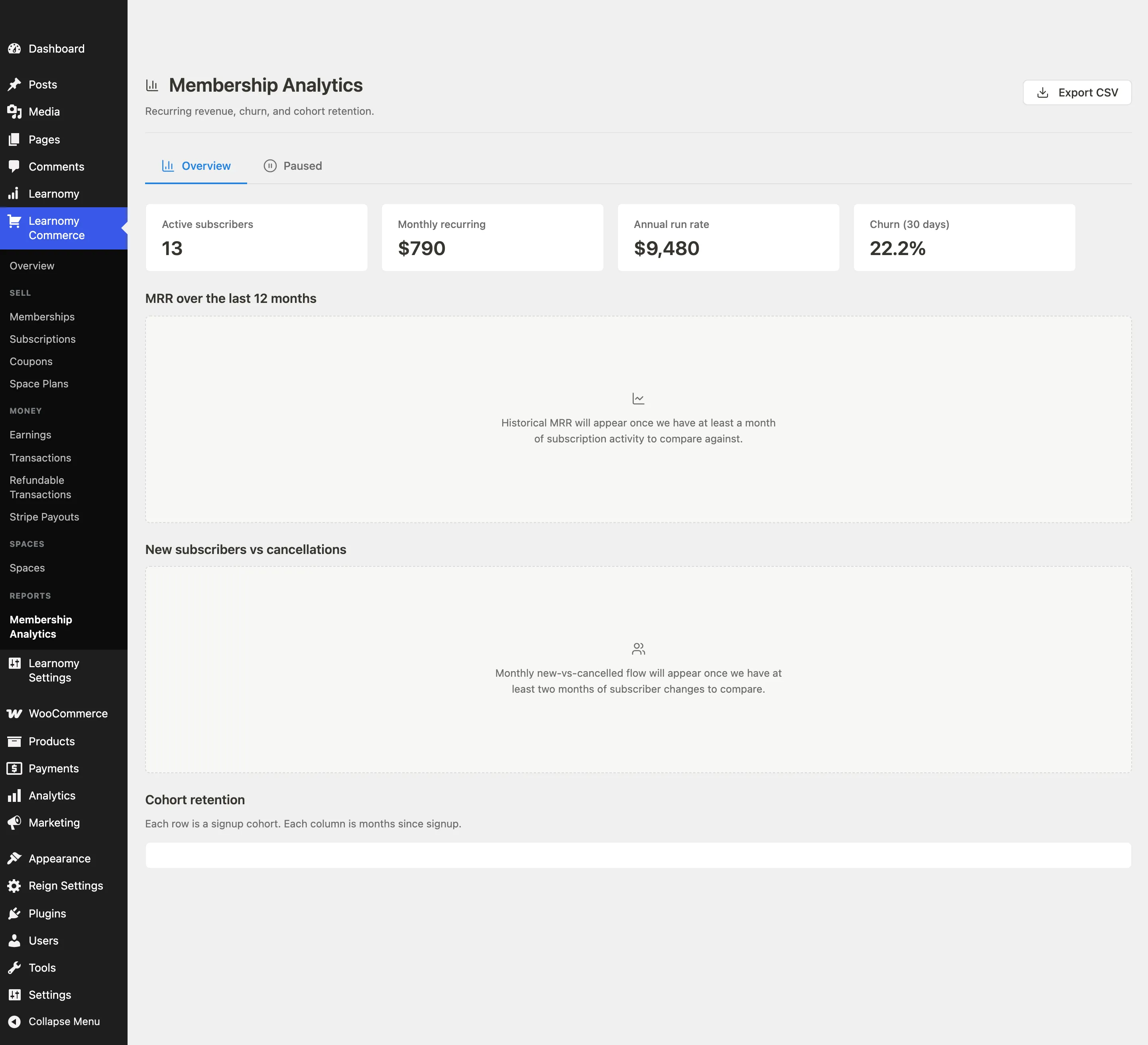 Membership Analytics overview