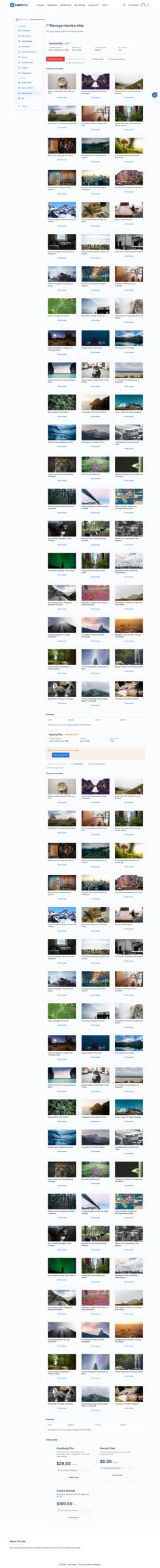 Membership manage page