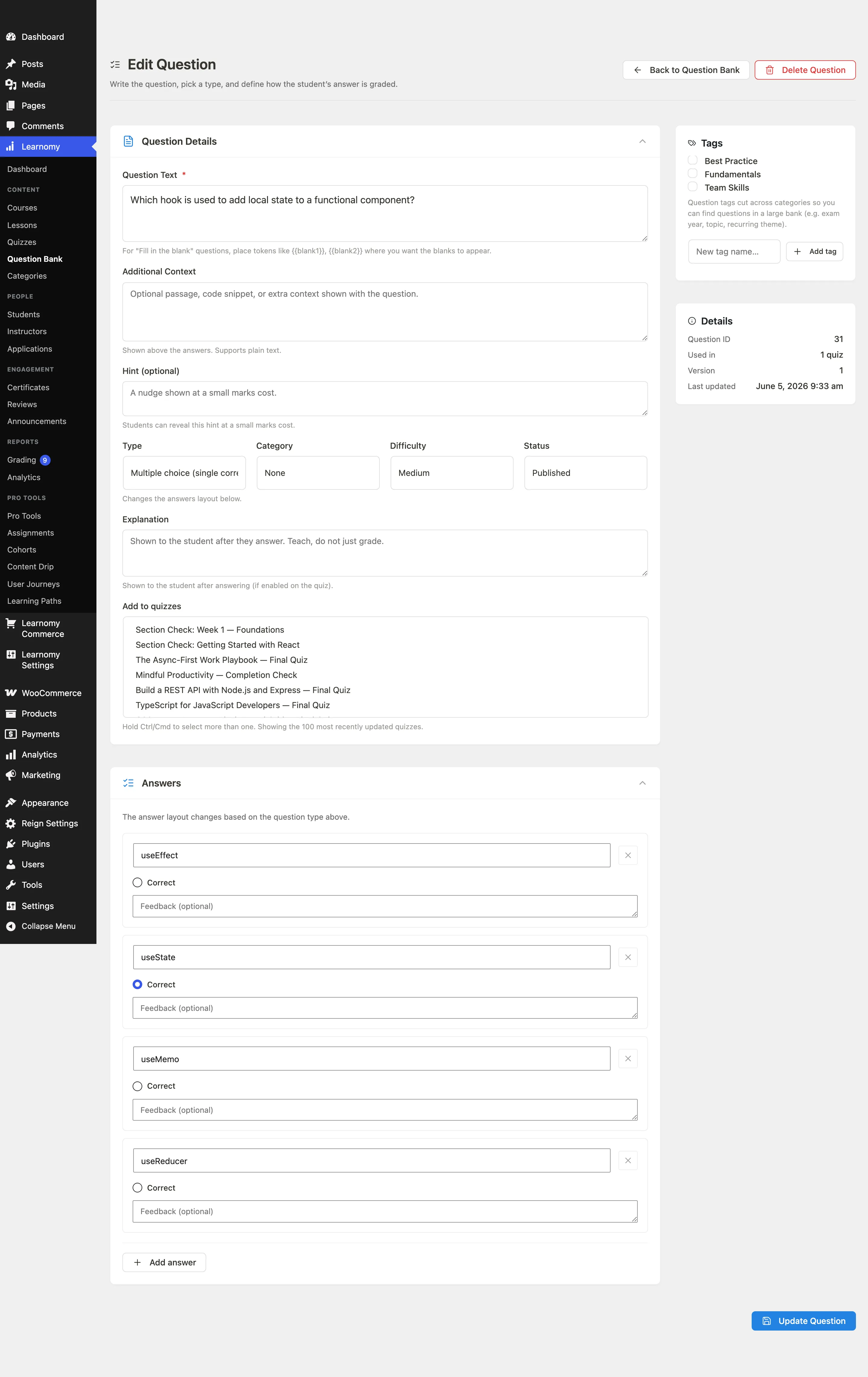 Question editor