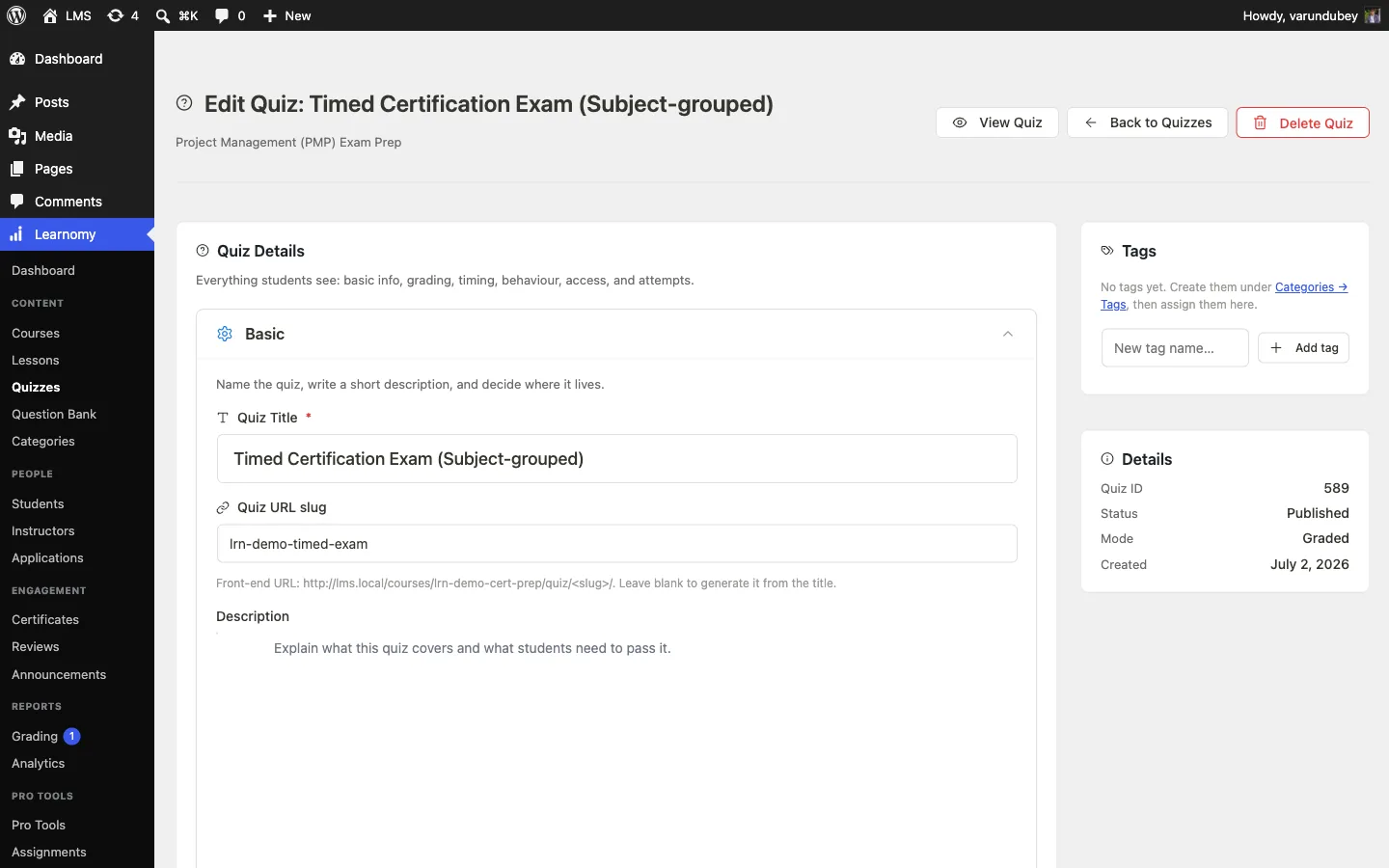 Question Pools and Per-Question Timers first view