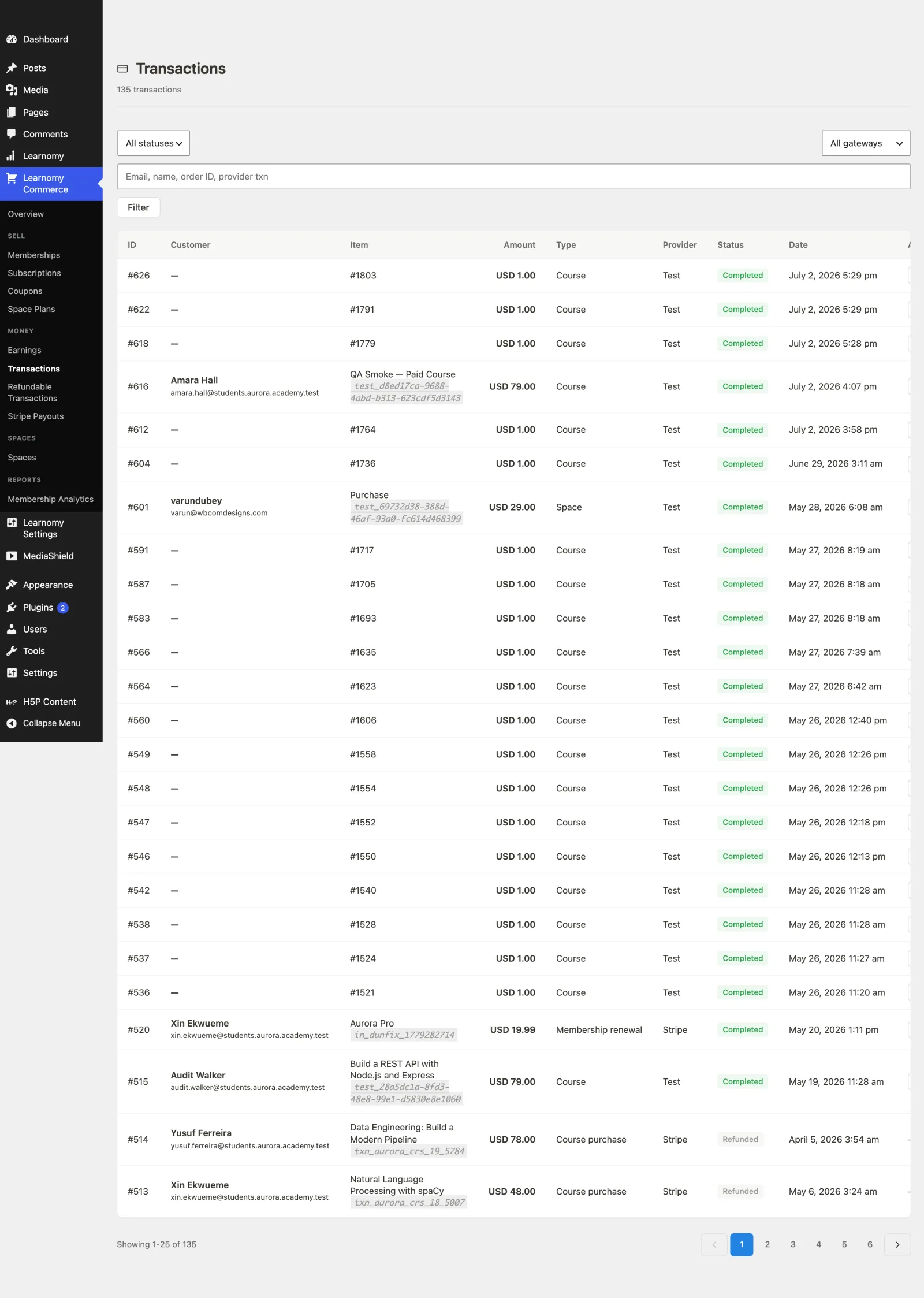 Data Exports (CSV) first view