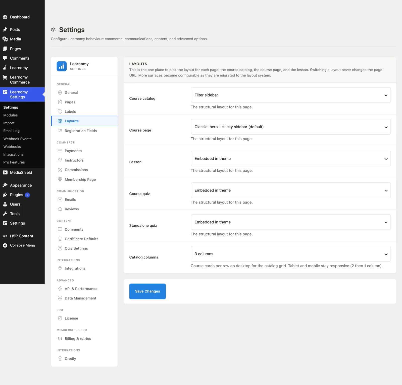 Layouts first view
