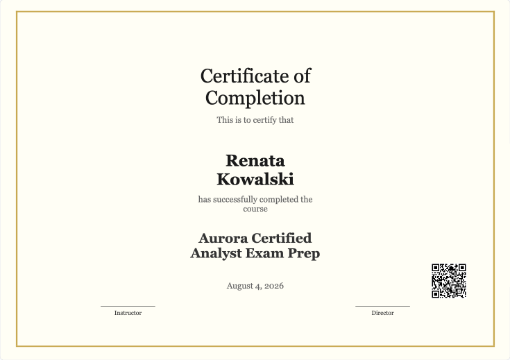 Rendered certificate card with QR code and Download/Print buttons