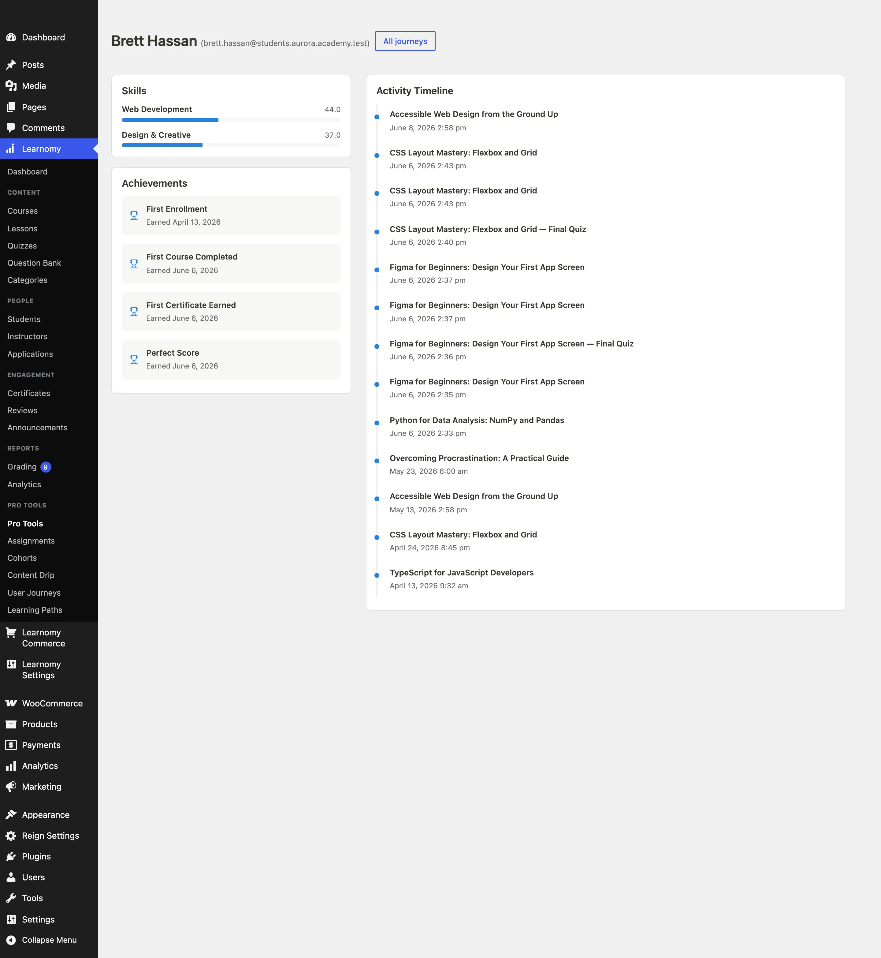 User journey detail